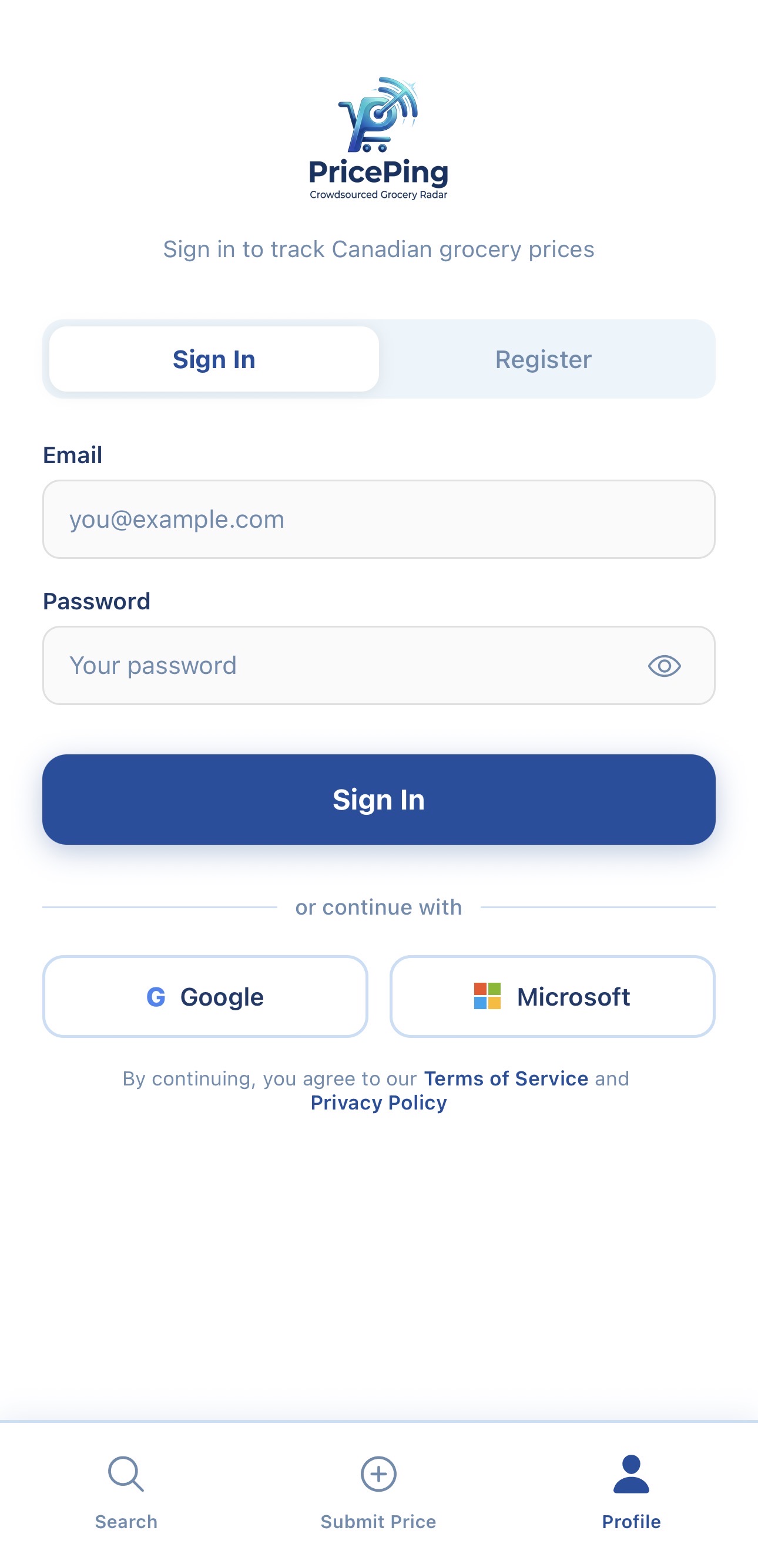 Sign In Screen